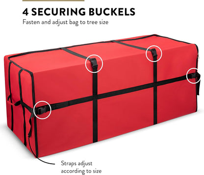 Zober Christmas Tree Storage Bag - 9 Ft, Waterproof, Tear-Proof Oxford Fabric, Zippers & Durable Straps (Red)