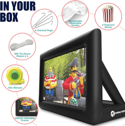 Holiday Inflatable Projector Screen - 16FT, 200” for Backyard & Pool Parties