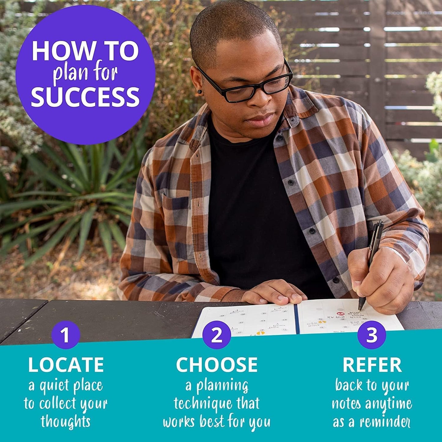 Simple Elephant 2024 Undated Planner - Monthly, Weekly, Daily, Leather Agenda, No Bleed Pages Lilac