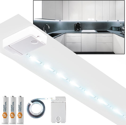 Under Cabinet LED Lighting - 1-Pack Click Light Strip for Shelves & Cabinets, Daylight White