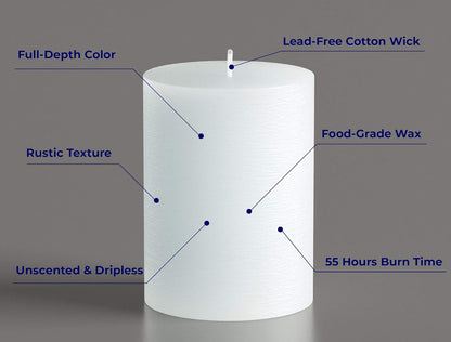 Unscented Candles for Home,Melt Candle Pillar Candles 3 Pack - , Church, Weddings, & More - 3" x 4", White