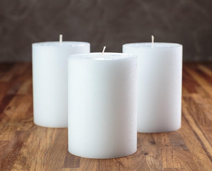 Unscented Candles for Home,Melt Candle Pillar Candles 3 Pack - , Church, Weddings, & More - 3" x 4", White