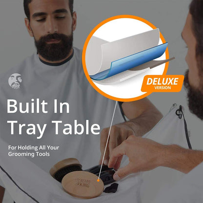 Beard King Bart-Latzschürze – Rasierset für Papa – Bekannt aus „Shark Tank“ – Haarfänger für Herren zum Rasieren – Pflegezubehör – Verpackungsbeutel, Weiß 