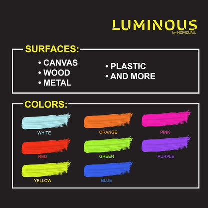 Individuall Extreme Glow in The Dark Colours Set | Neon Glow Colours that Glow in the Dark