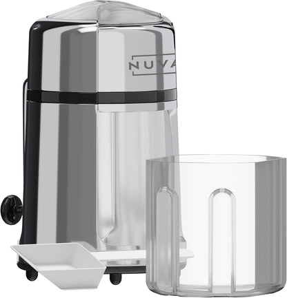 Nuvantee Manual Ice Shaver - Stainless Steel Snow Cone Maker, Non-Slip, BPA Free