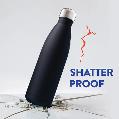 FineDine Dreifach isolierte Edelstahl-Wasserflasche (2er-Set) 17 oz, elegante Flaschen, hält heiß und kalt, 100 % auslaufsicher, schweißfeste Wasserflaschen, ideal für Reisen, Picknick und Camping 