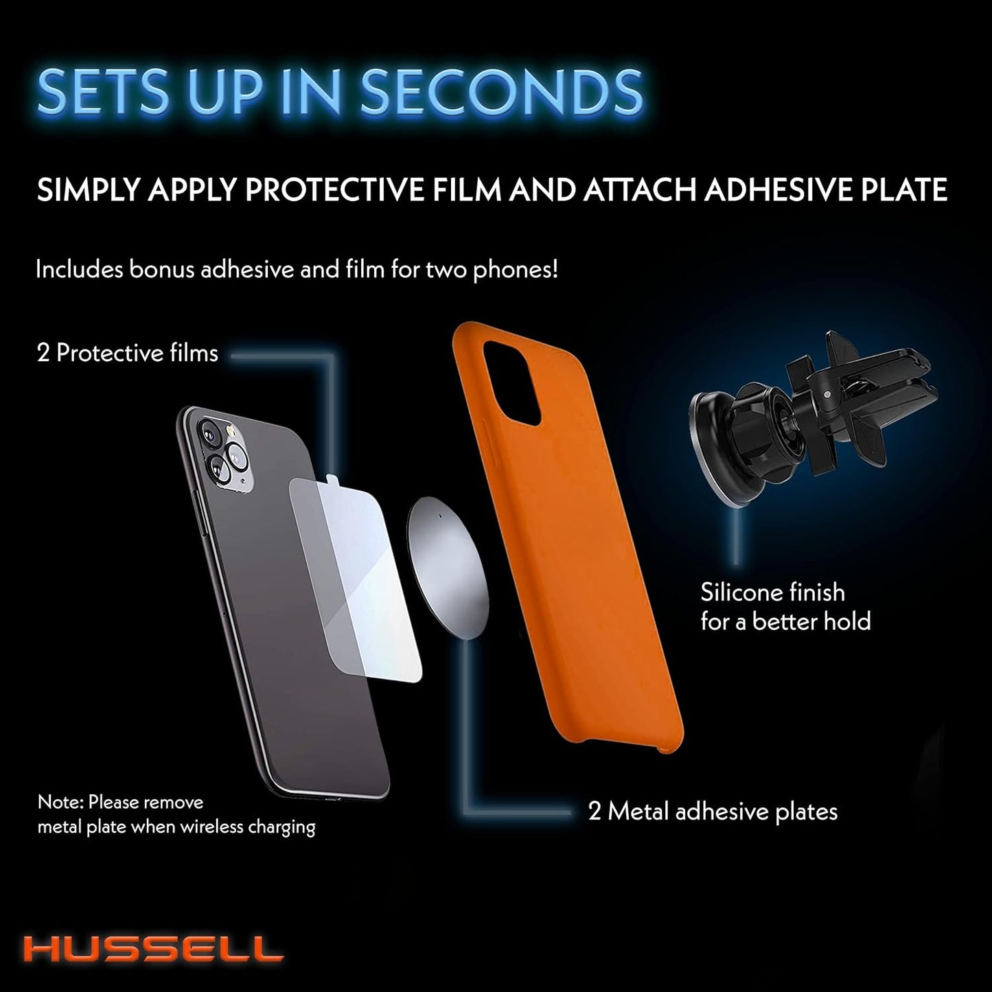 Magnetic Phone Car Mount, 360° Adjustable Air Vent Holder, Universal Magnet for iPhone, Galaxy, LG, Huawei