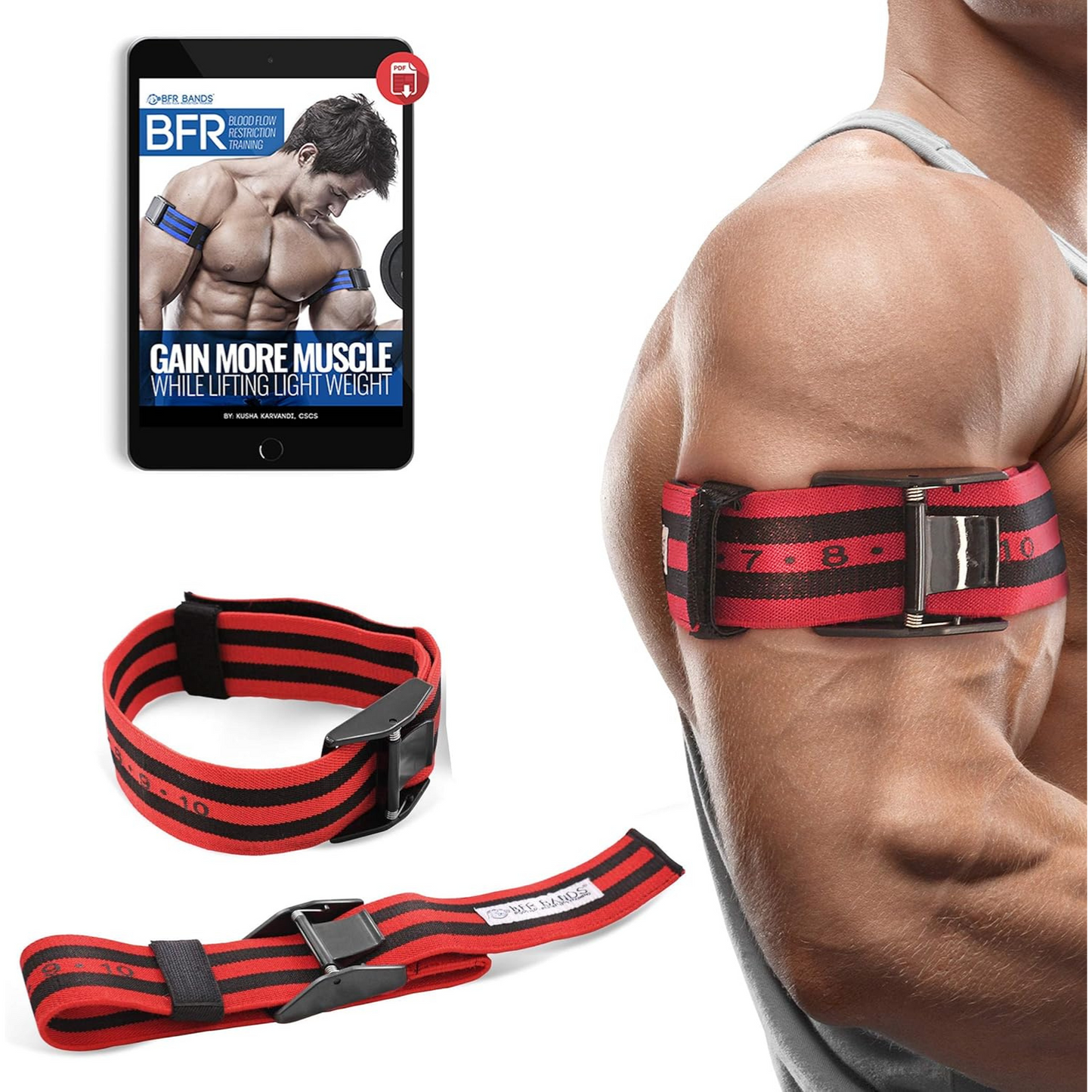 BFR Bands – Occlusion Training Resistance Bands for Gym & Weight Lifting, Increase Muscle Mass