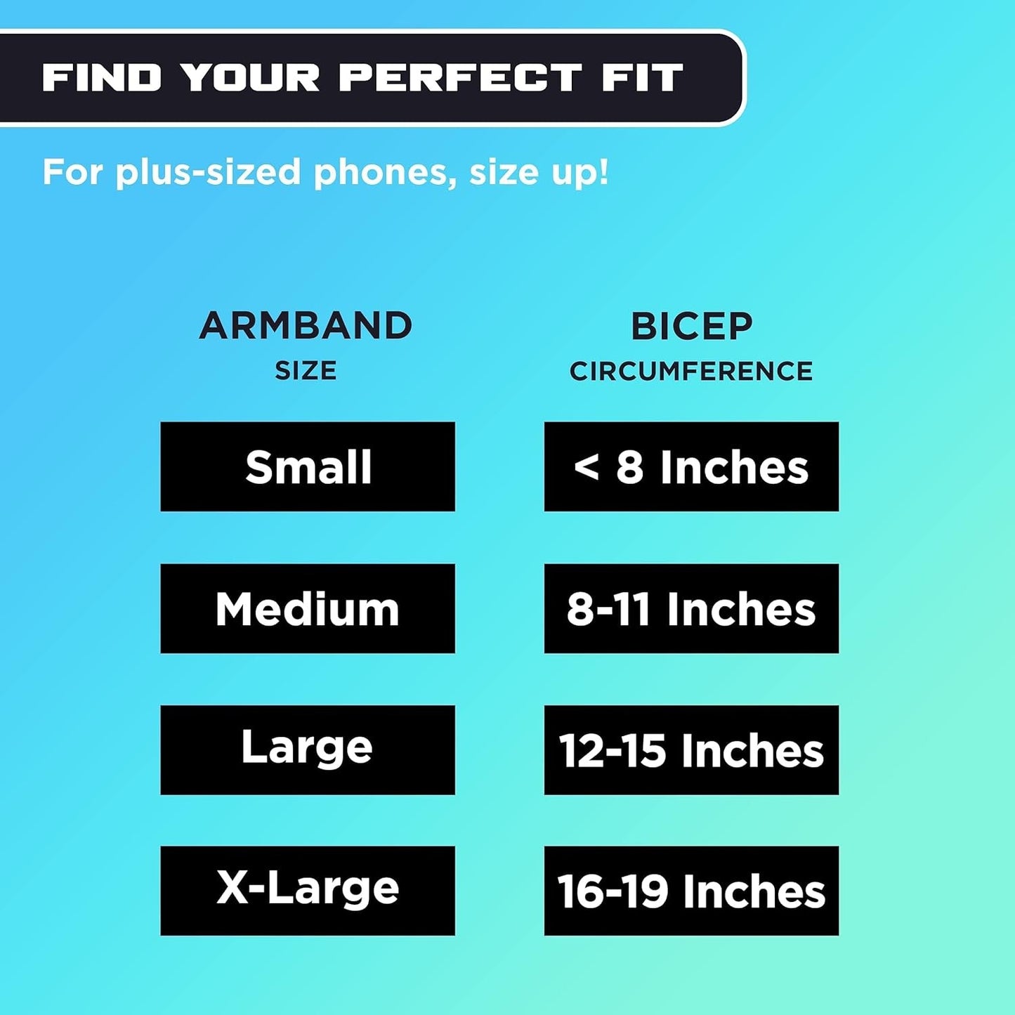 Phone Holder for Running – Reflective Armband for iPhone & Android, Black, Small