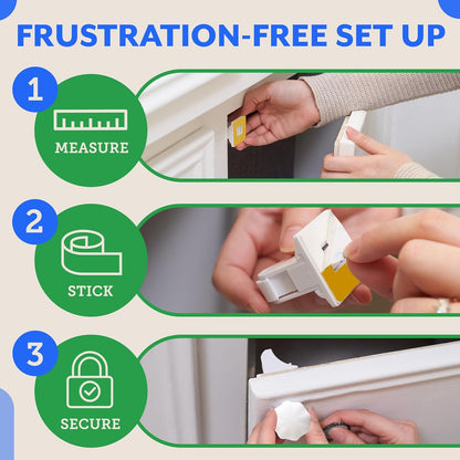 Eco Baby Magnetic Cabinet Locks – 12/20 Pack with 2/3 Keys, Easy Installation, No Tools Required