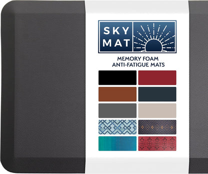 Sky Solutions Anti-Fatigue Mat - 3/4" Cushioned, Non-Slip, Waterproof, Stain-Resistant (Grey)