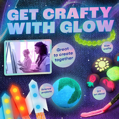 NEON Nights Glow in The Dark Paint, Luminescent & Phosphorescent, Set of 8