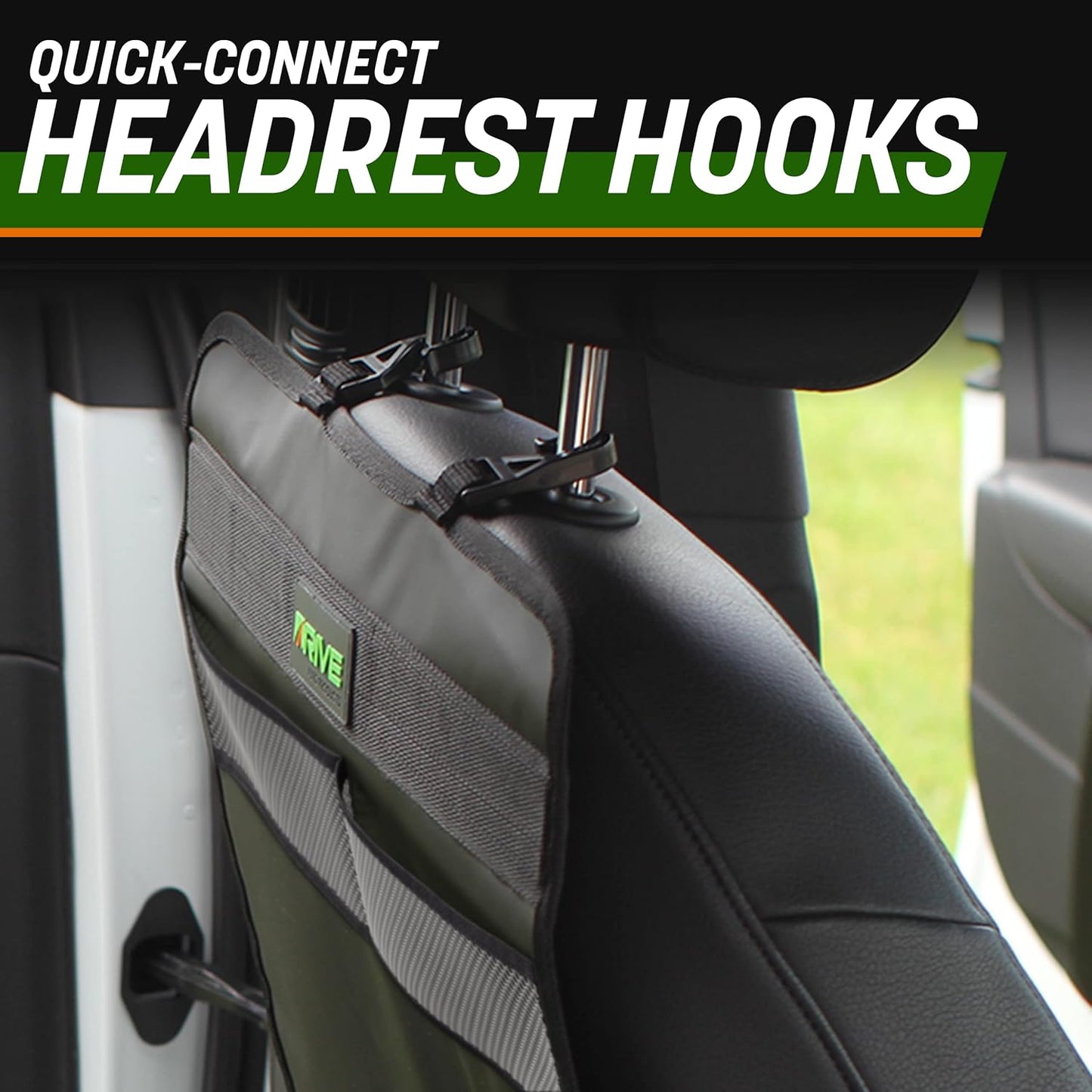 DRIVE AUTO PRODUCTS - 2er-Pack Autositz-Rückenlehnenschoner, wendbare Trittmatten - Grau 