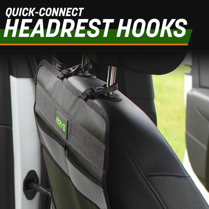 DRIVE AUTO PRODUCTS - 2er-Pack Autositz-Rückenlehnenschoner, wendbare Trittmatten - Grau 