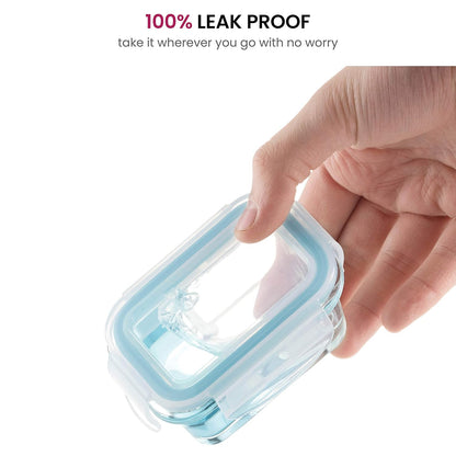 Kleiner Glasbehälter zur Essenszubereitung, luftdicht, auslaufsicher, mikrowellen- und spülmaschinenfest, perfekt für Snacks, Dips, 6 Stück, Blaugrün 