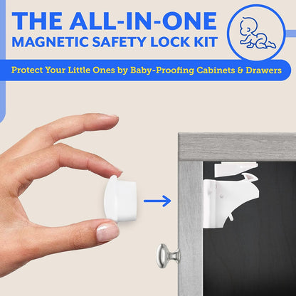 Eco Baby Magnetic Cabinet Locks – 12/20 Pack with 2/3 Keys, Easy Installation, No Tools Required