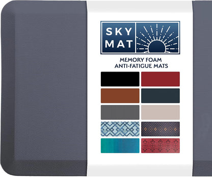 Sky Solutions Anti-Fatigue Mat - 3/4" Cushioned, Non-Slip, Waterproof, Stain-Resistant (Grey)