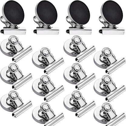 Papercode Magnetic Clips for Whiteboards & Fridges – 12-Pack Scratch-Free Heavy-Duty Clips, Free Notepad