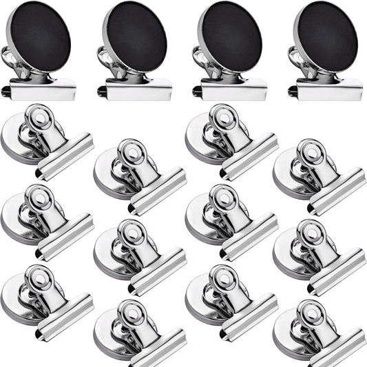 Papercode Magnetic Clips for Whiteboards & Fridges – 12-Pack Scratch-Free Heavy-Duty Clips, Free Notepad