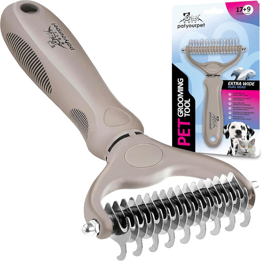 Pat your Pet Deshedding Dog Brush – Double-Sided Grooming Rake for Dogs & Cats, Dematting & Shedding Tool