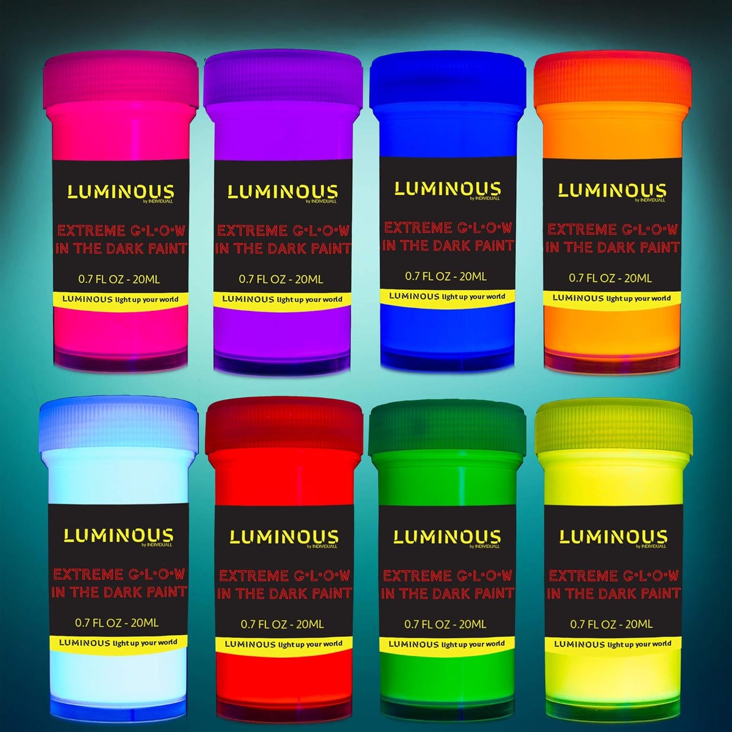 Individuall Extreme Glow in The Dark Colours Set | Neon Glow Colours that Glow in the Dark