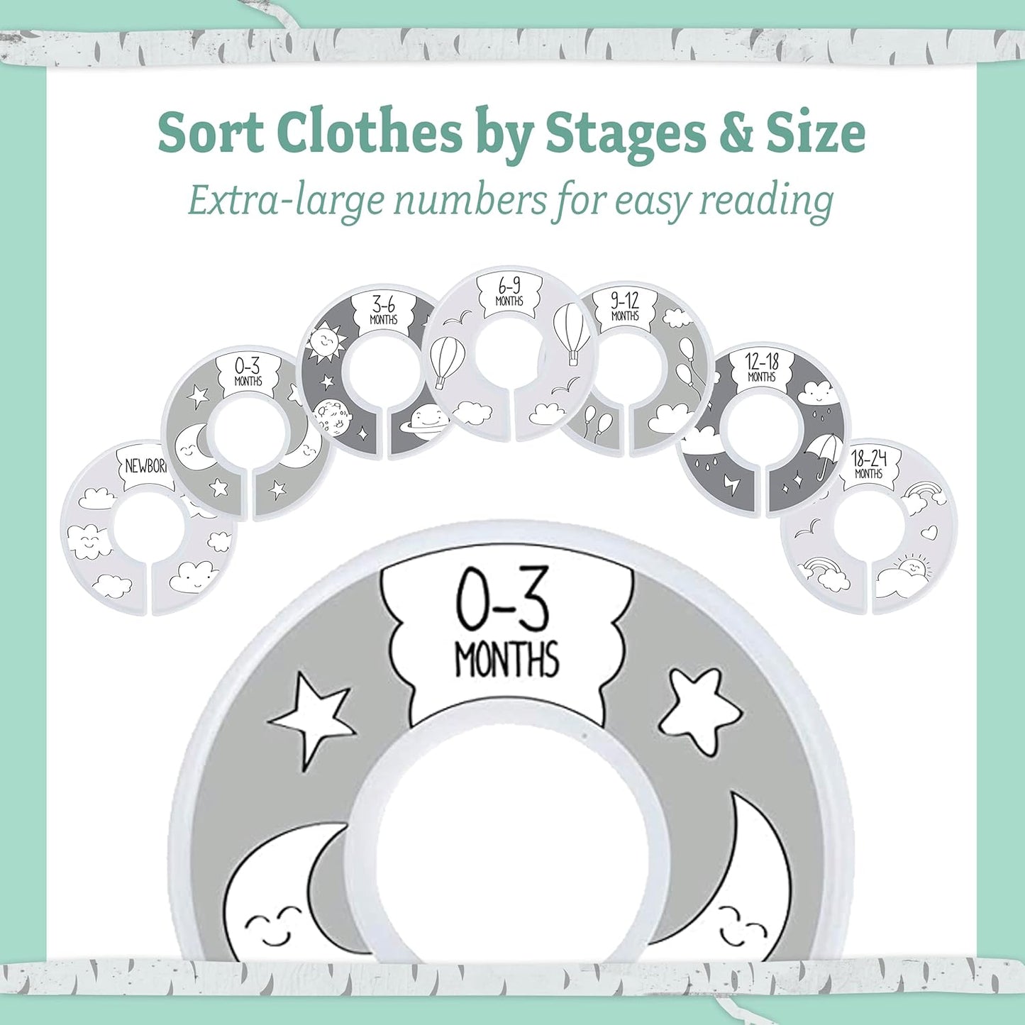 Baby Velvet Baby Hangers with Closet Dividers – Non-Slip Nursery Organizer for Infants