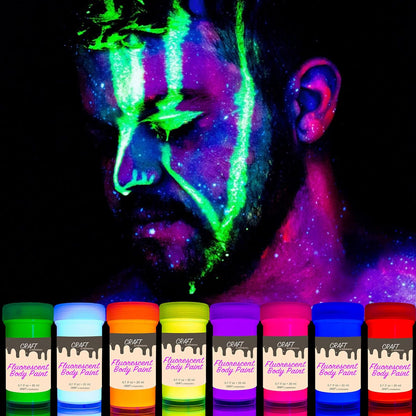 CRAFT Neon Body Paint UV – 8 x 20 ml, Blacklight Neon Face & Body Paint
