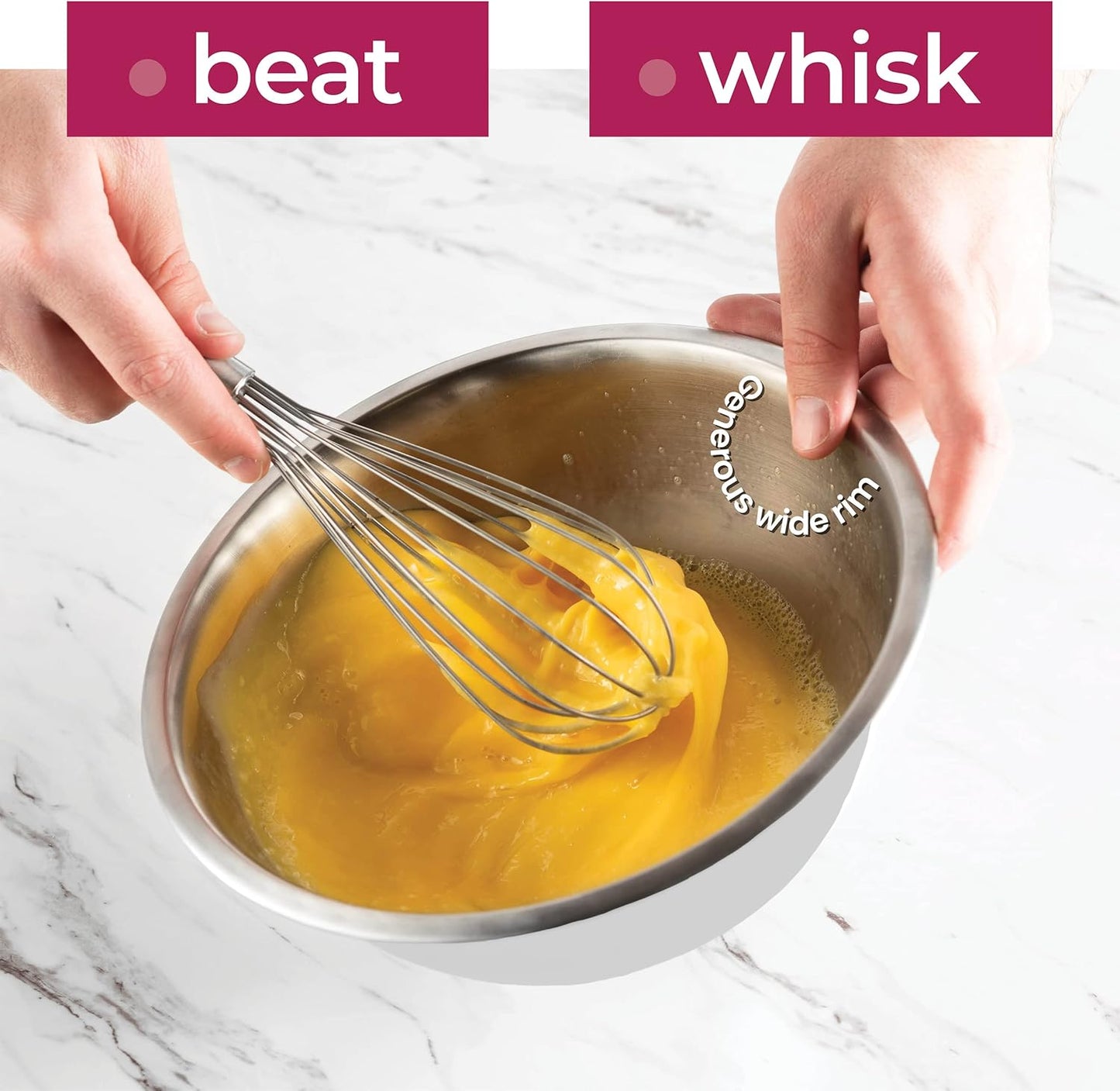 Rührschüsseln aus Edelstahl (5er-Set) Rührschüssel-Set aus Edelstahl – leicht zu reinigen, ineinander stapelbare Schüsseln für platzsparende Aufbewahrung, ideal zum Kochen, Backen und Vorbereiten 