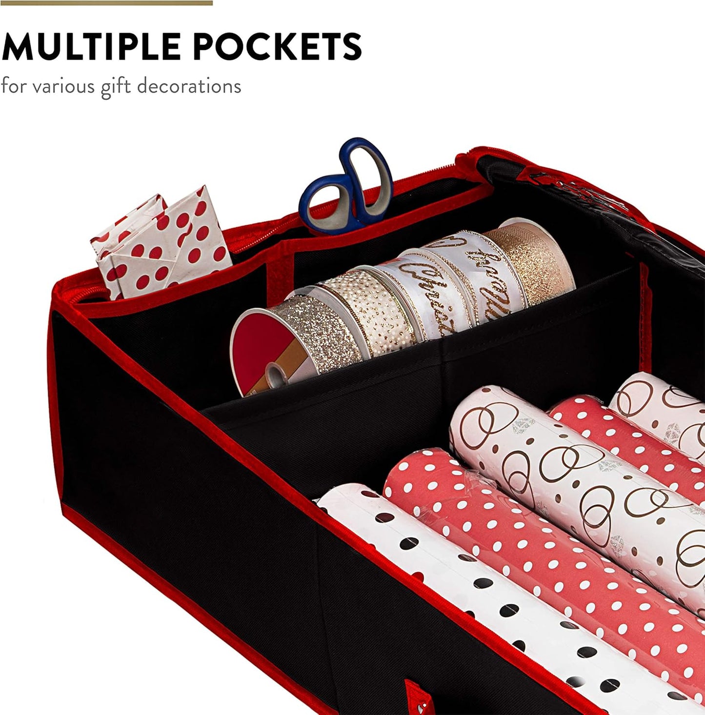 Zober Gift Wrap Organizer - Fits 18-20 Rolls, Tear-Proof Storage (40" Length)