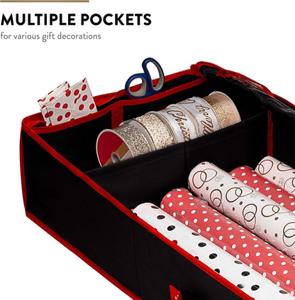 Zober Gift Wrap Organizer - Fits 18-20 Rolls, Tear-Proof Storage (40" Length)