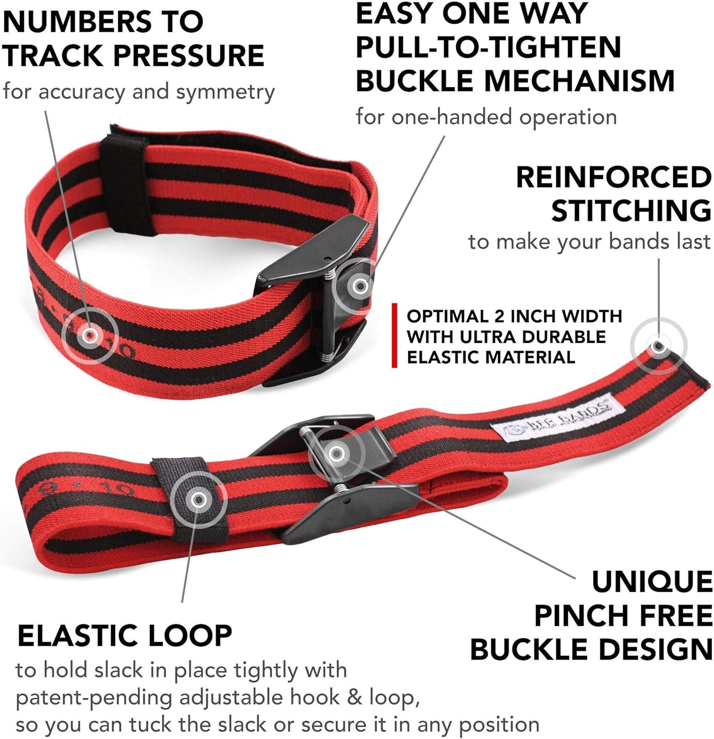 BFR Bands – Occlusion Training Resistance Bands for Gym & Weight Lifting, Increase Muscle Mass
