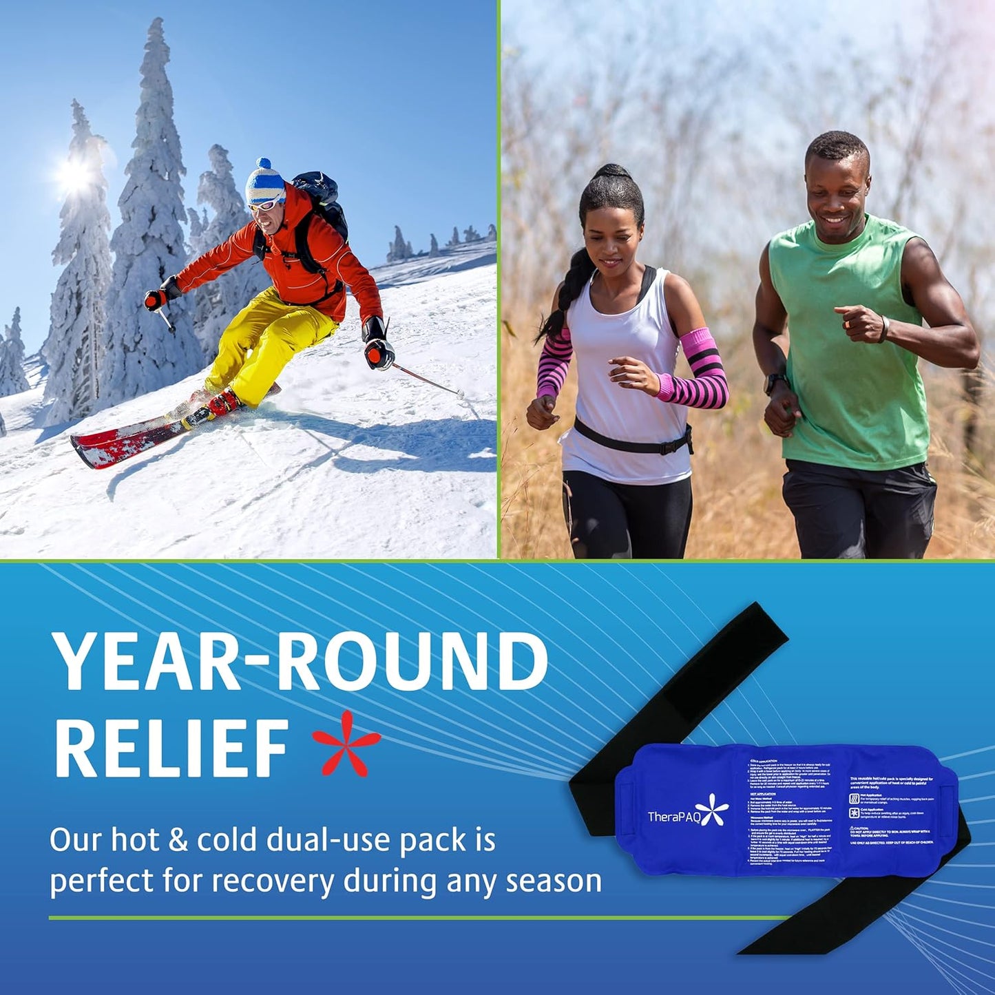 Reusable Ice Pack - 14x6 Hot/Cold Gel for Shoulder, Knee, Back, Ankle Relief