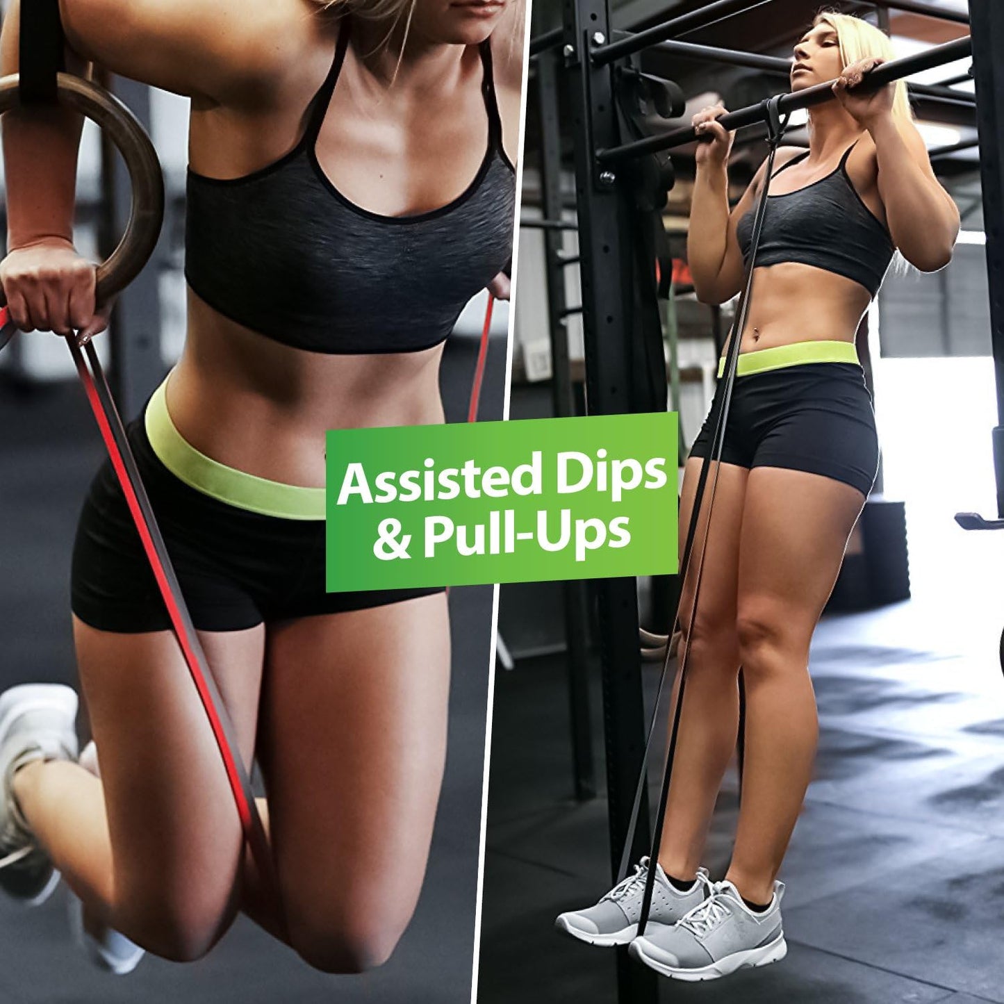 Pull Up Assist Band - Stretch Resistance Band - Mobility Band - Powerlifting Bands - Extra Durable Pull-Up (5 Band Set)