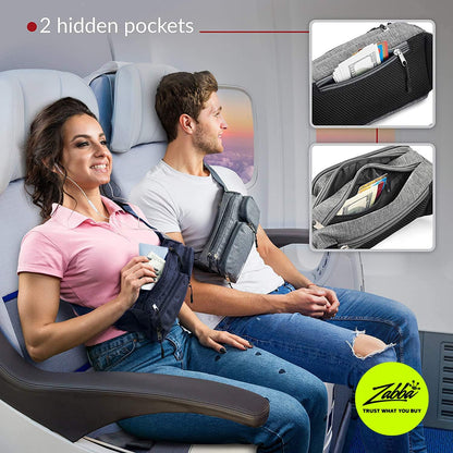 Gürteltasche für Damen und Herren, süße Hüfttasche – zum Wandern, Reisen, Campen und Laufen – Loch für Kopfhörer, Geldgürtel mit 6 Taschen, Gurtverlängerung – einfaches Tragen von Telefonen, Reisepässen, Geldbörsen – wasserabweisende Halterung 