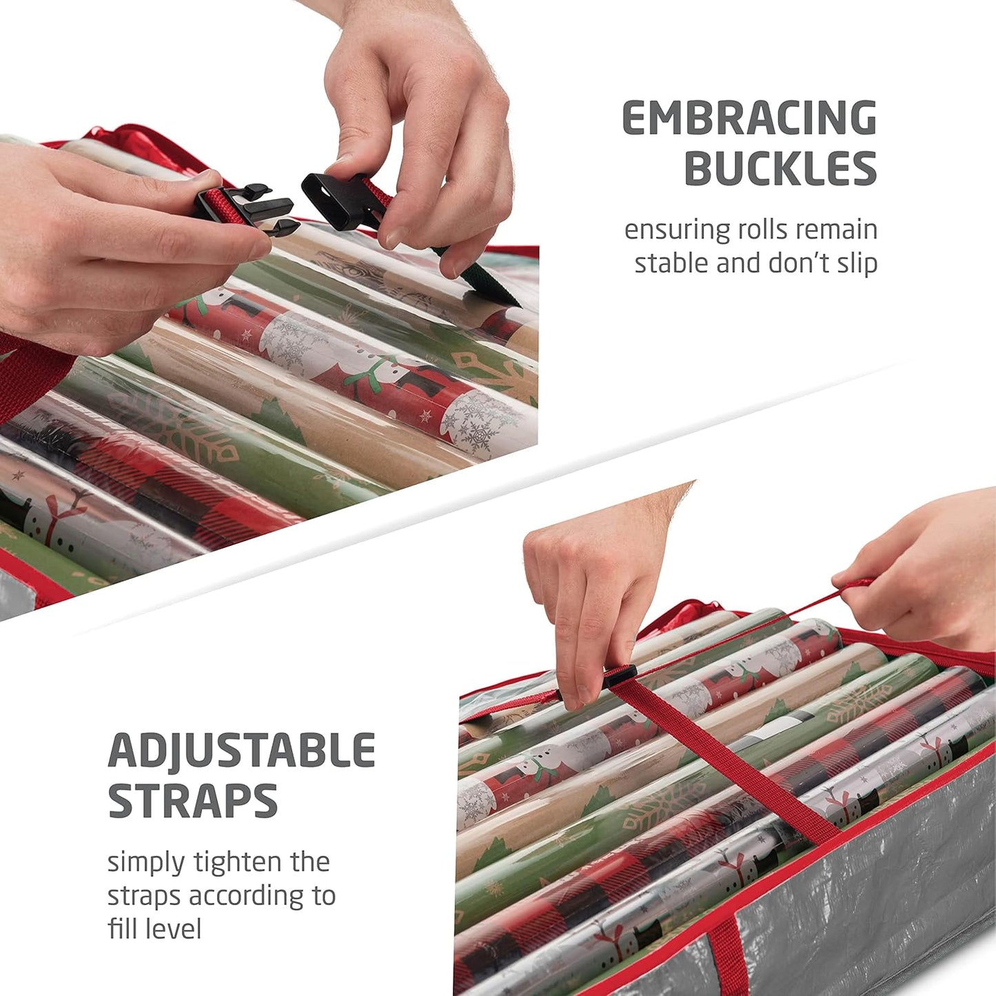 Zober Underbed Rectangular Diaper Bag made of Polyethylene for Christmas Gift, Gray