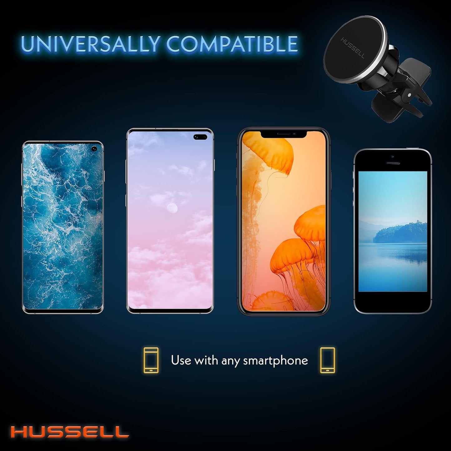 Magnetic Phone Car Mount, 360° Adjustable Air Vent Holder, Universal Magnet for iPhone, Galaxy, LG, Huawei