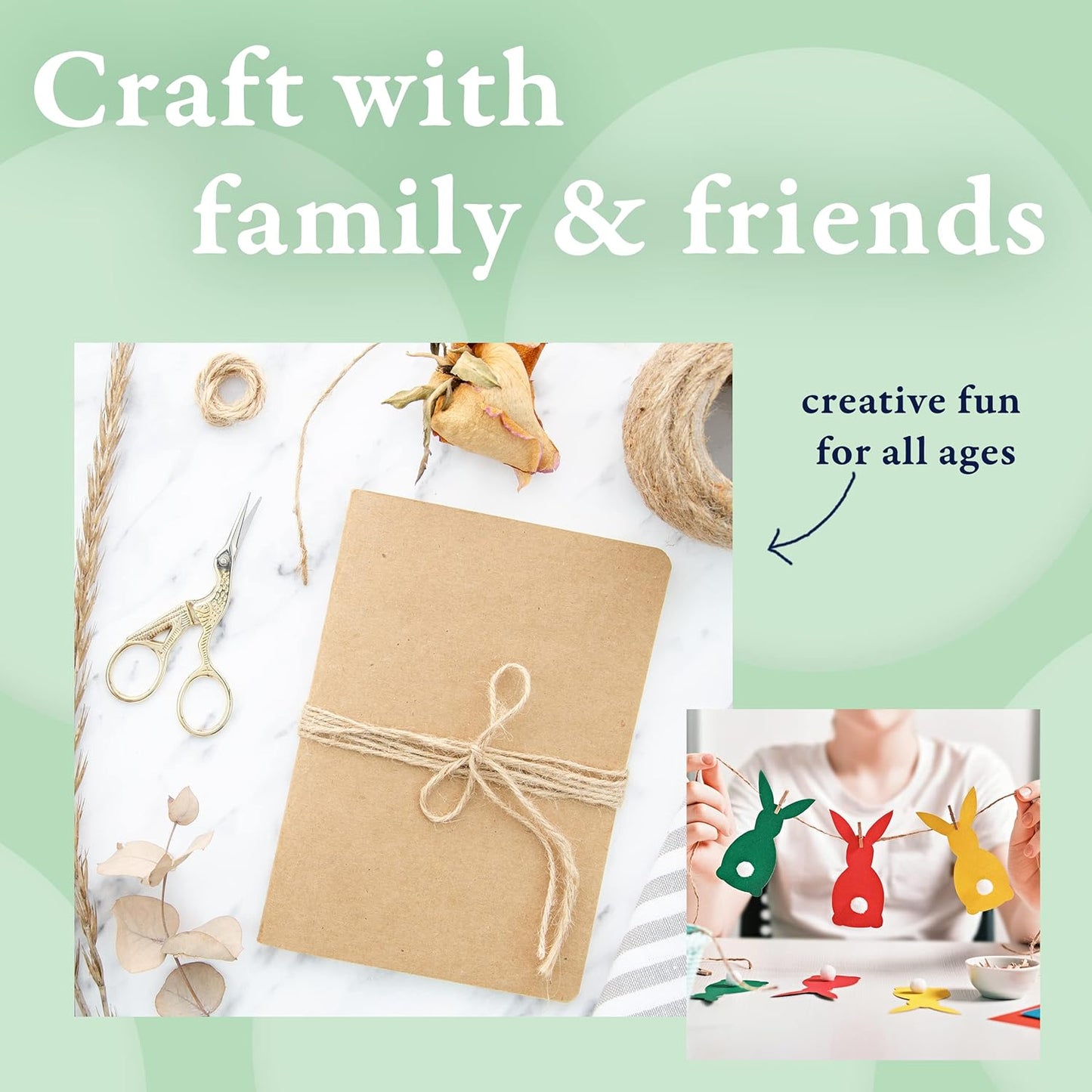 BeCraftee Jute Twine – Heavy Duty Hemp Twine for Crafts, Gardening & Gift Wrapping 656ft, 2mm