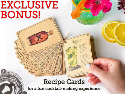 Mixology &amp; Craft Cocktail-Set 11-tlg. – Cocktail-Shaker-Set aus Edelstahl mit Boston Shaker und Bar-Zubehör – Inkl. Rezepte 