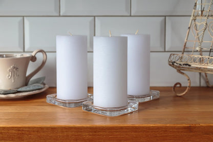 Melt Candle Pillar Candles, 3-Pack, Unscented for Home, Church, Weddings, 3" x 6", White