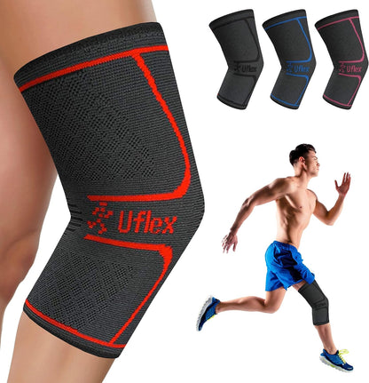 UFlex Athletics Knee Compression Sleeve - Support for Pain Relief, Fitness, Sports & Weightlifting Small/Medium