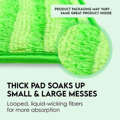 Reusable Floor Mop Pads - Swiffer Wet Jet Compatible, 2 Pack, 12-inch, Machine Washable, Eco-Friendly