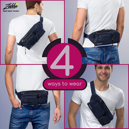 Gürteltasche für Damen und Herren, süße Hüfttasche – zum Wandern, Reisen, Campen und Laufen – Loch für Kopfhörer, Geldgürtel mit 6 Taschen, Gurtverlängerung – einfaches Tragen von Telefonen, Reisepässen, Geldbörsen – wasserabweisende Halterung 