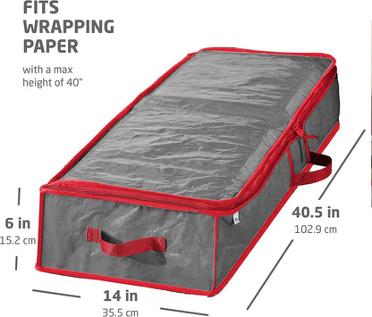 Zober Underbed Rectangular Diaper Bag made of Polyethylene for Christmas Gift, Gray