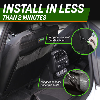 DRIVE AUTO PRODUCTS - 2er-Pack Autositz-Rückenlehnenschoner, wendbare Trittmatten - Grau 