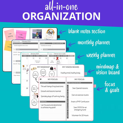 Simple Elephant 2024 Undated Planner - Monthly, Weekly, Daily, Leather Agenda, No Bleed Pages Black