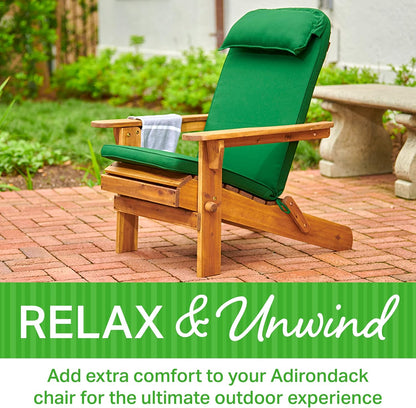 Plant Theatre Adirondack Chair Luxury High Back Cushion with Head Pillow in Cool Navy