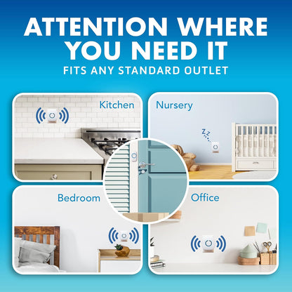 SadoTech Wireless Doorbell - 1 Ringer & 2 Receivers, LED Flash, Battery Operated, Beige