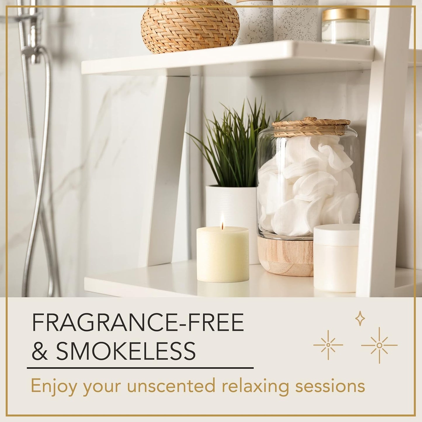 Melt Candle Pillar Candles, 3-Pack, Unscented for Home, Church, Weddings, 3" x 3", Ivory