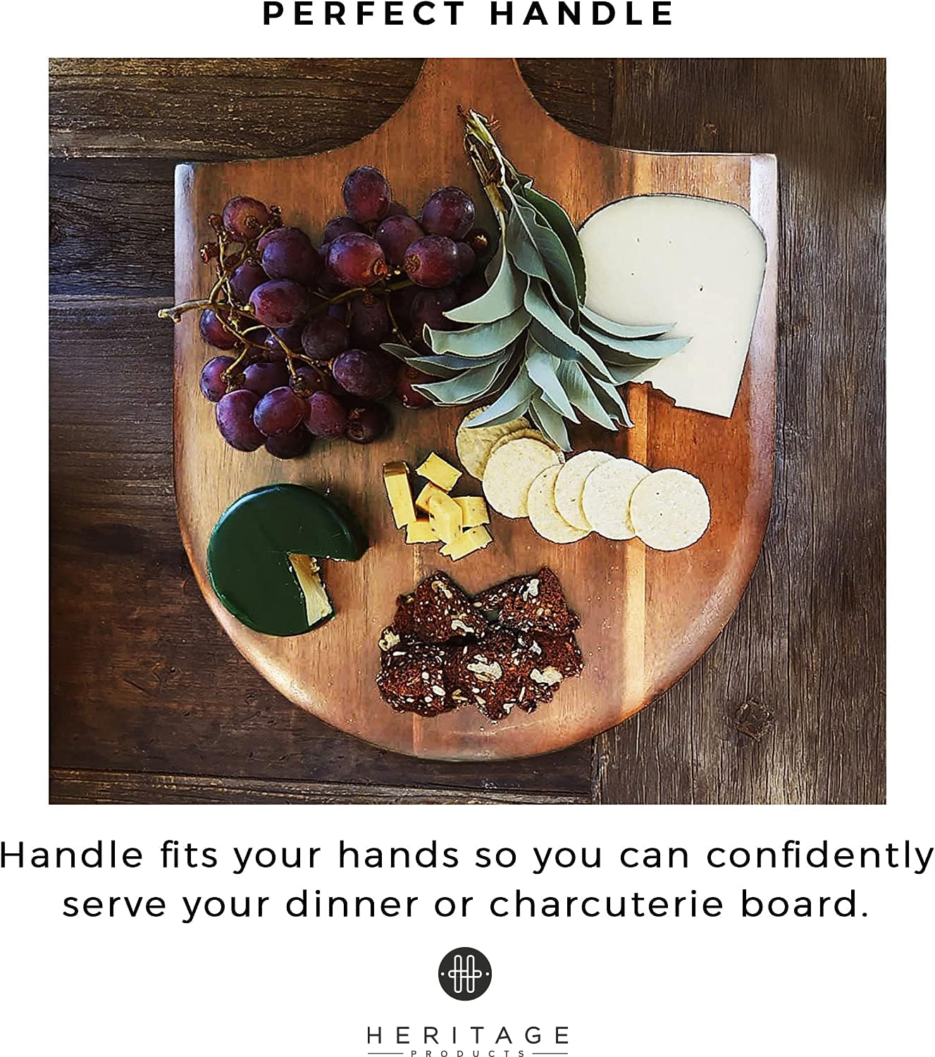 Heritage Acacia Wood Pizza Peel – 22x14 inch Paddle with Handle for Easy Use