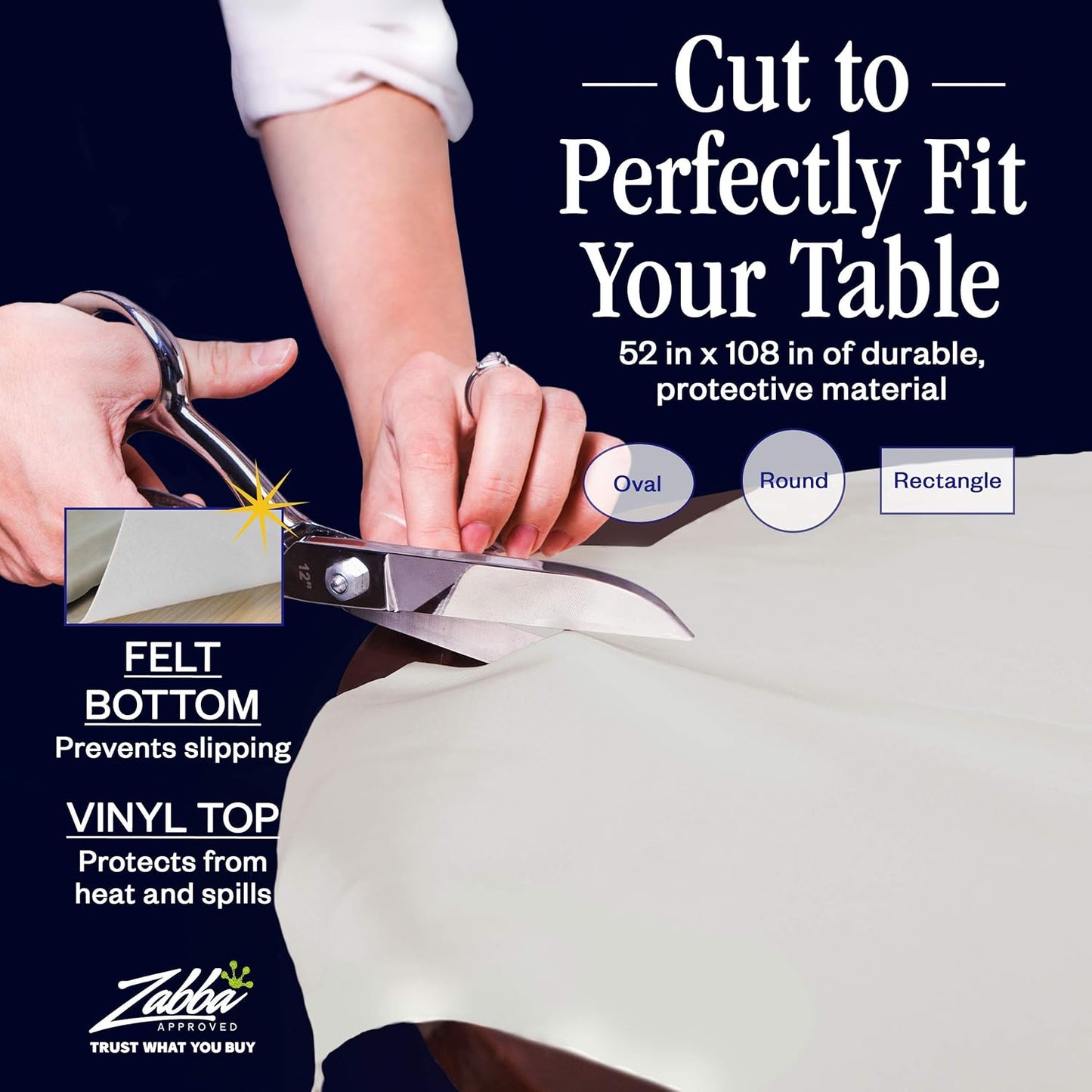 Nuvantee Table Protector Pad – 52 x 108 Inch Premium Spill & Heat Guard with Flannel Backing, Easy to Clean